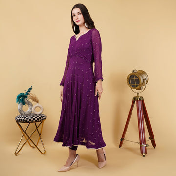 EF1028 - Purple Anarkali Set
