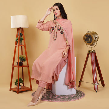 EF1032 - Peach Handmade Suit Set