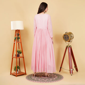 EF1039 - Pink Handmade Anarkali Set