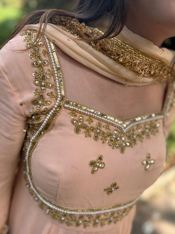 LD- 013 Peach Handmade Anarkali Set