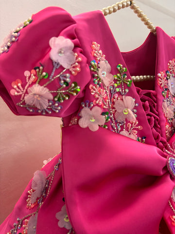 Deep Pink Handmade Baby Dress