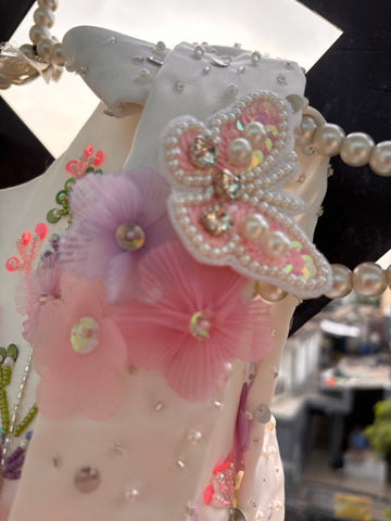 White Handmade Shoulder Starp Dress