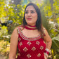 LD- 001 Cheery Red Anarkali Set