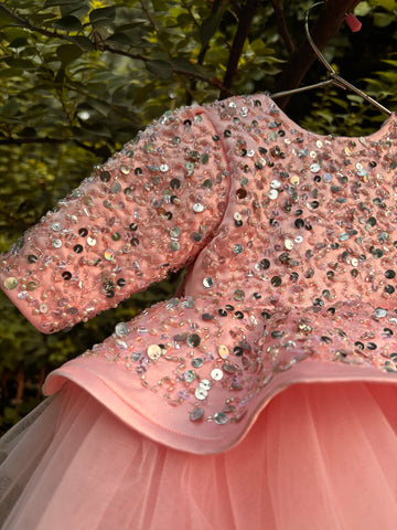 Pink Handmade Peplum Dress