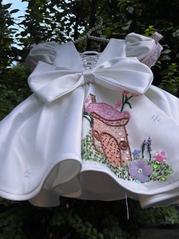 White Handpainted Dress