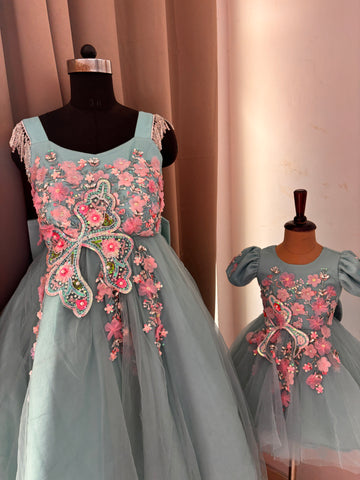 Blue Mother Daughter Dress