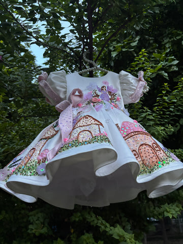 White Handpainted Dress
