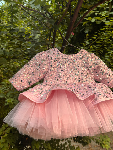 Pink Handmade Peplum Dress