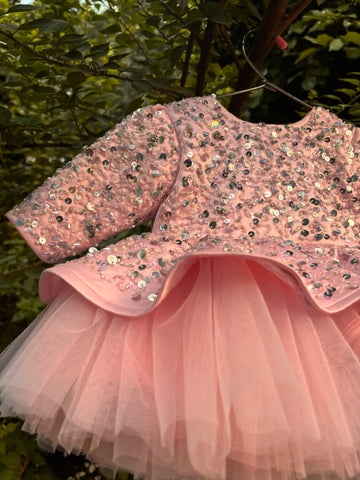 Pink Handmade Peplum Dress
