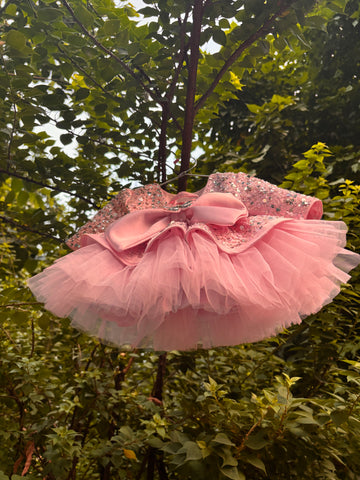 Pink Handmade Peplum Dress