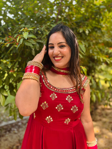 Cheery Red Anarkali