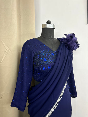 Blue stylish saree