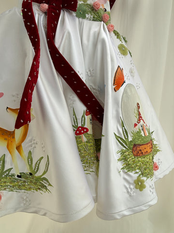 White Hand painted birthday dress for little princess