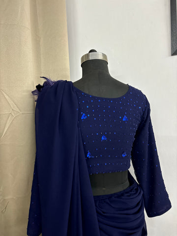 Blue stylish saree