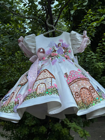 White Handpainted Dress