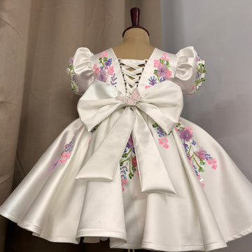 Off White Hand Crafted Dress