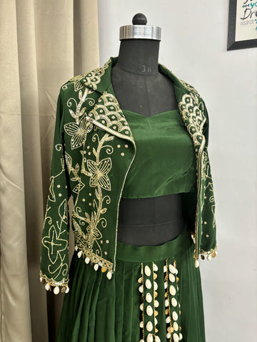 Green designer dress