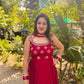 LD- 001 Cheery Red Anarkali Set