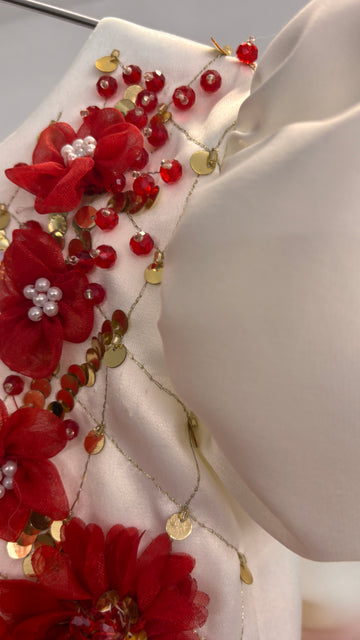 White & Red Baby Dress