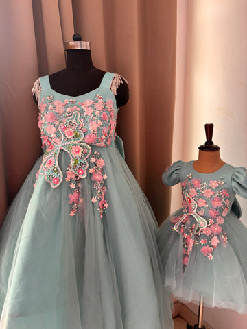Blue Mother Daughter Dress
