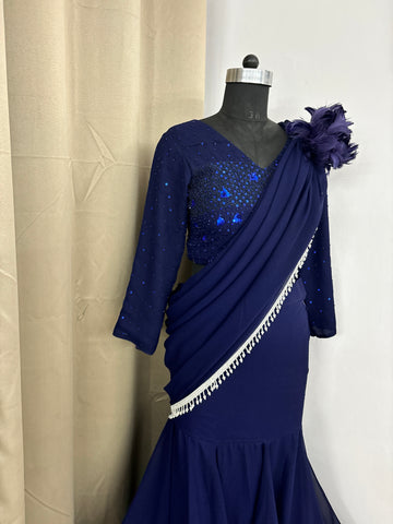 Blue stylish saree