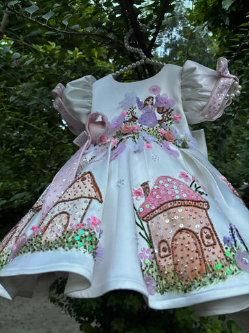 White Handpainted Dress