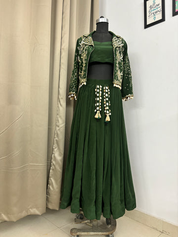 Green designer dress