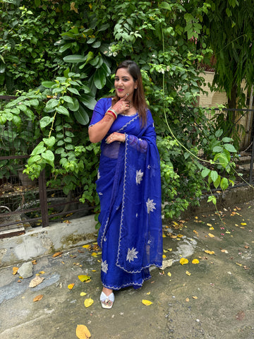 Beautiful Blue colour Handmade saree