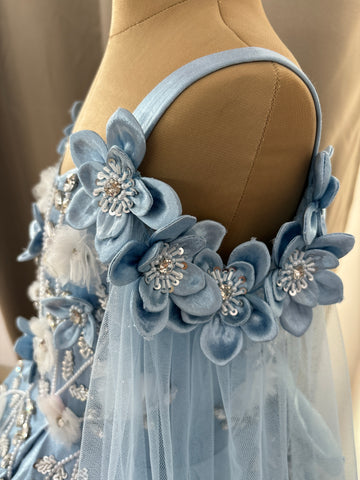 Birthday Dress Gown in Elsa Blue colour