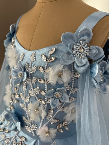 Birthday Dress Gown in Elsa Blue colour