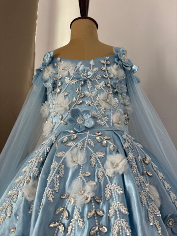 Birthday Dress Gown in Elsa Blue colour