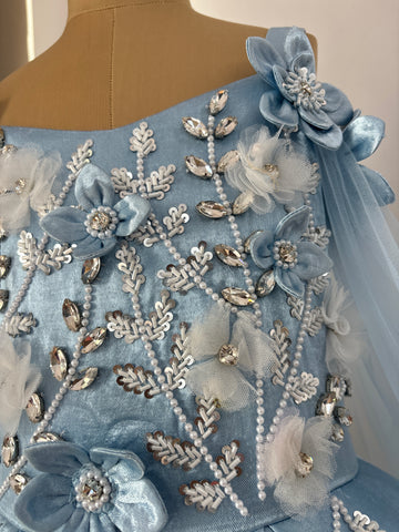 Birthday Dress Gown in Elsa Blue colour