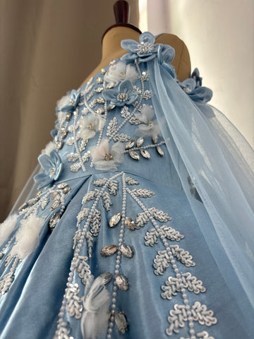Birthday Dress Gown in Elsa Blue colour