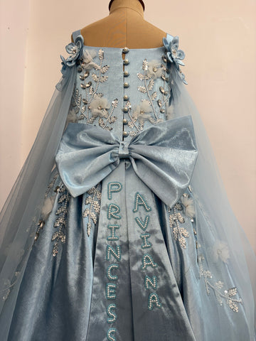 Birthday Dress Gown in Elsa Blue colour
