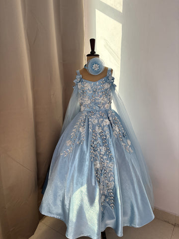 Birthday Dress Gown in Elsa Blue colour