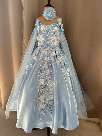 Birthday Dress Gown in Elsa Blue colour