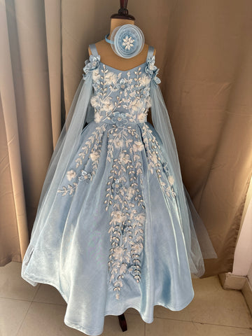 Birthday Dress Gown in Elsa Blue colour