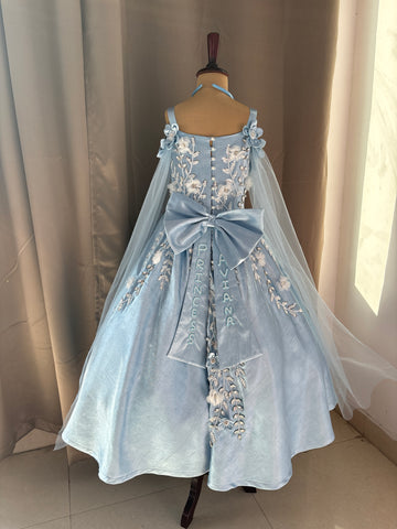 Birthday Dress Gown in Elsa Blue colour