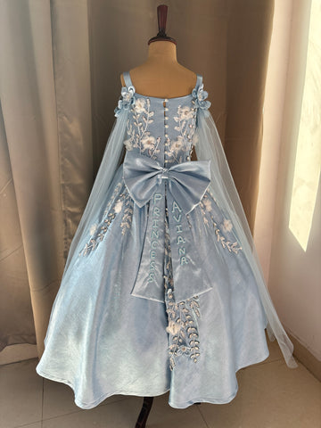 Birthday Dress Gown in Elsa Blue colour