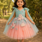 Blue and Pink dual tone Baby Girl Handmade Dress