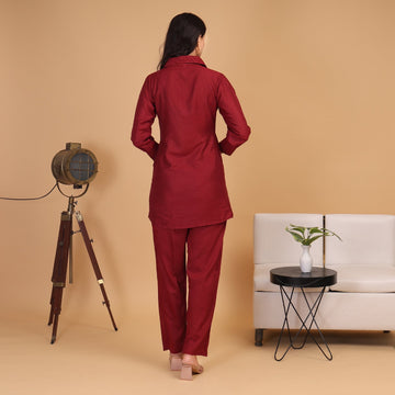 EF1002 - Maroon Handwork CO-ORD Set