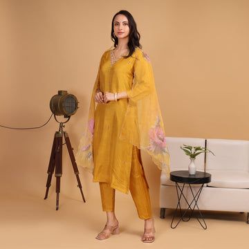EF1012 - Handmade Yellow Suit Set