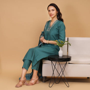 EF1018 - Green Handmade Suit Set