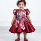 Maroon Handmade Baby Dress