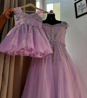 Lavender Butterflies Mom and Daughter Combo