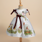 White Hand painted birthday dress for little princess